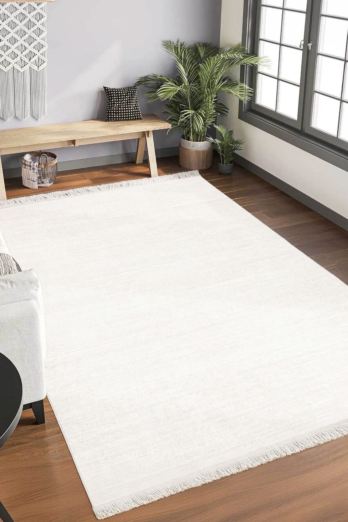 Covor, DC-7298-YOLLUK-58, 100x200 cm, Poliester, Alb