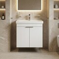 Dulap de baie cu chiuvetă, Hanah Home, Desna 60, Alb mat