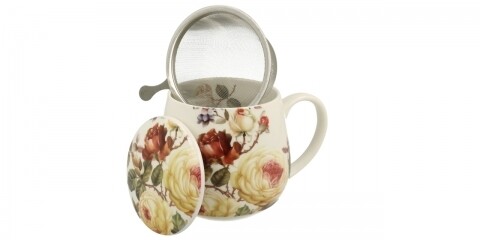Cana cu infuzor Zahra, Duo, 430 ml, portelan, multicolor
