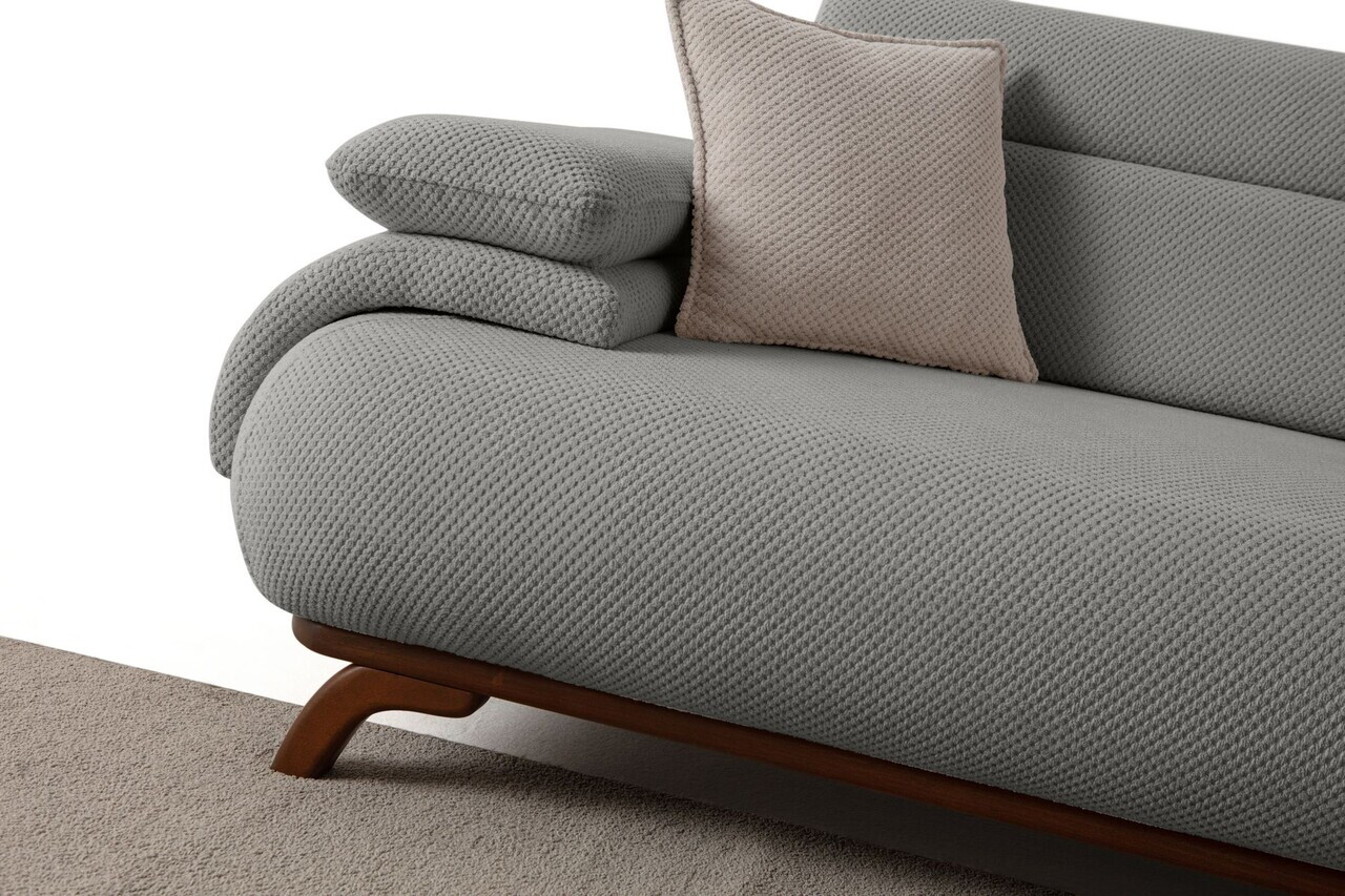Canapea 3 locuri, Atelier del Sofa, 752EST1147, Lemn de carpen/PAL melaminat, Gri - view 8