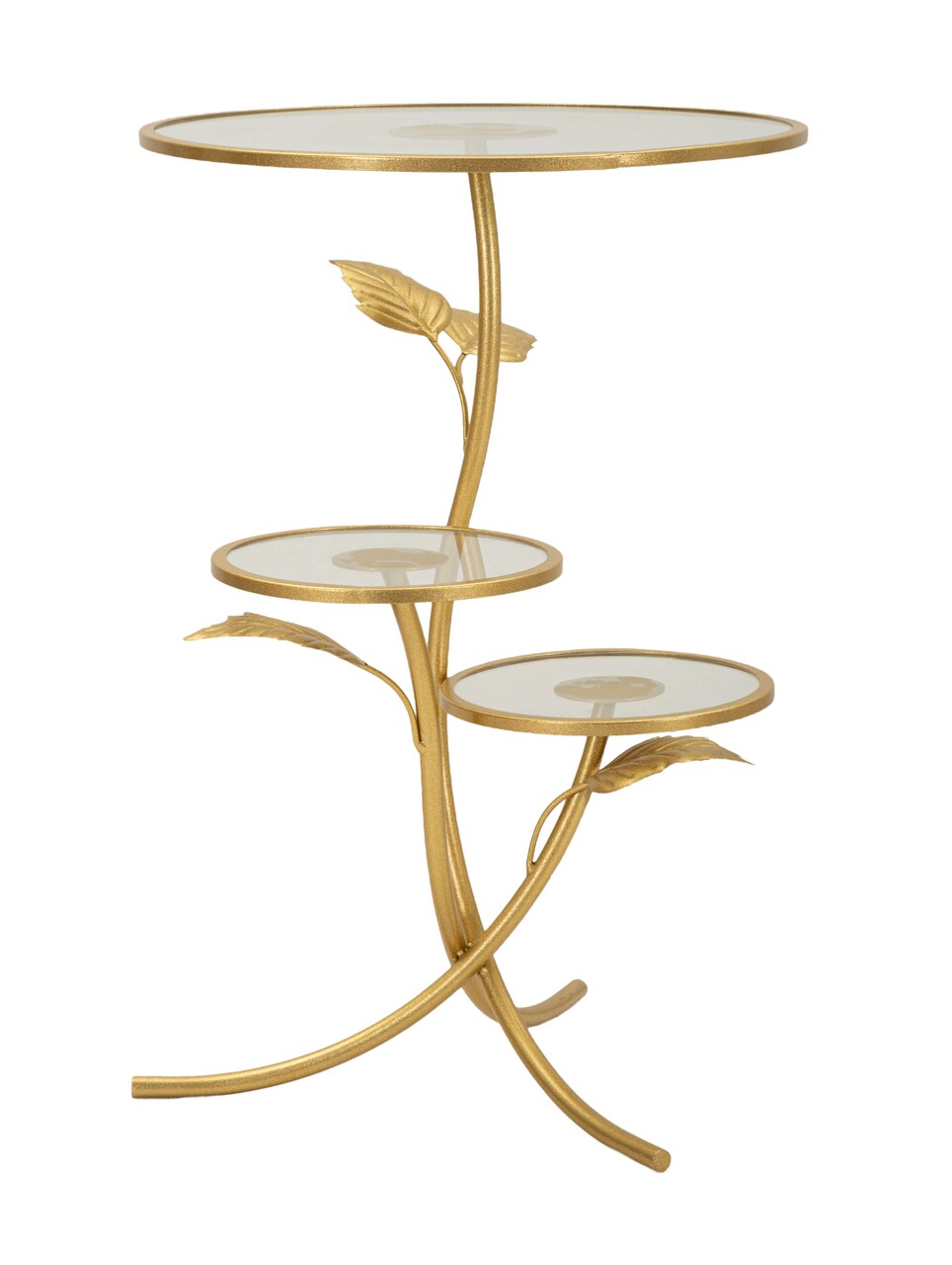 Masuta de cafea Leaf, Mauro Ferretti, 54x69.5 cm, fier/sticla, auriu