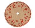 Covor pentru brad Hessian, Decoris, Ø85 cm, poliester, rosu