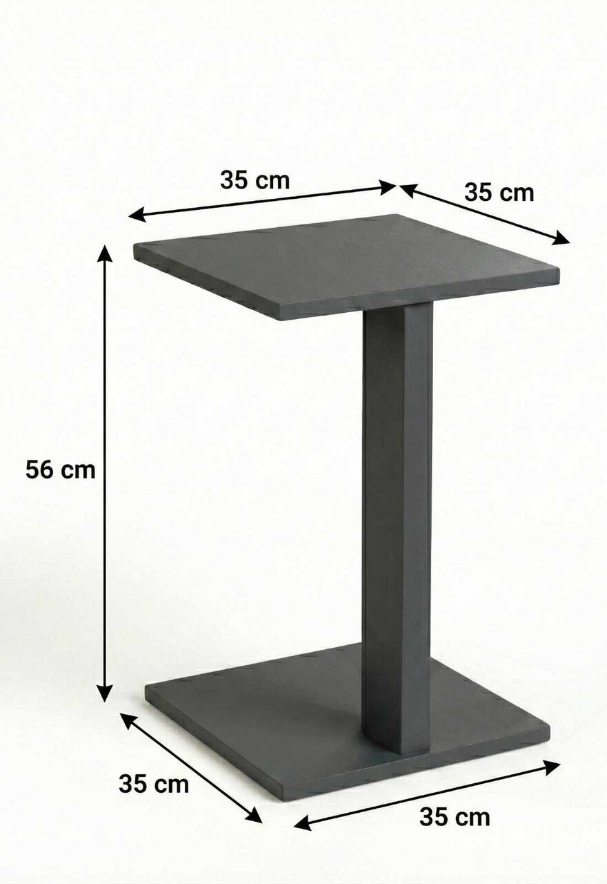 Masuta, Hanah Home, Artmtkcsdtble, 35x56x35 cm, Gri - imagine 5