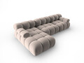 Coltar modular stanga 4 locuri, Bellis-51, Micadoni Home, 282x155x70 cm, catifea, cappuccino