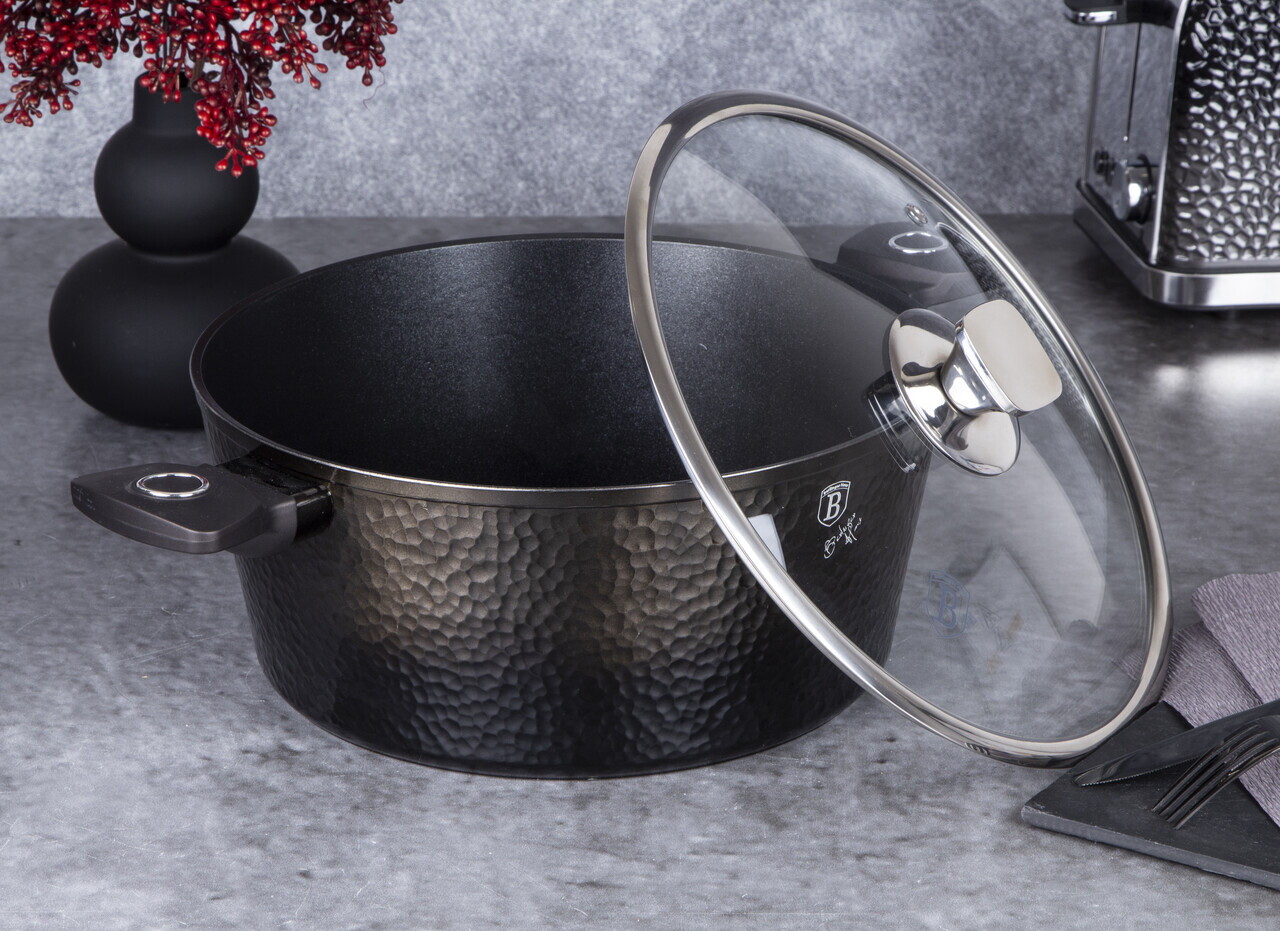 Oala cu capac Berlinger Haus, Primal Gloss, 28 cm, 6.1 L, aluminiu forjat, negru - imagine 7