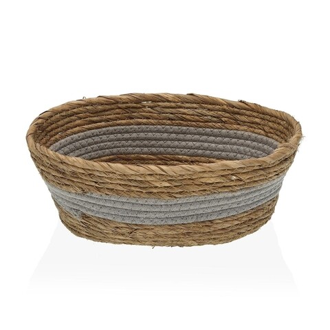 Cos pentru depozitare Oval Grey, Versa, 29 x 23 x 12 cm, fibre impletite