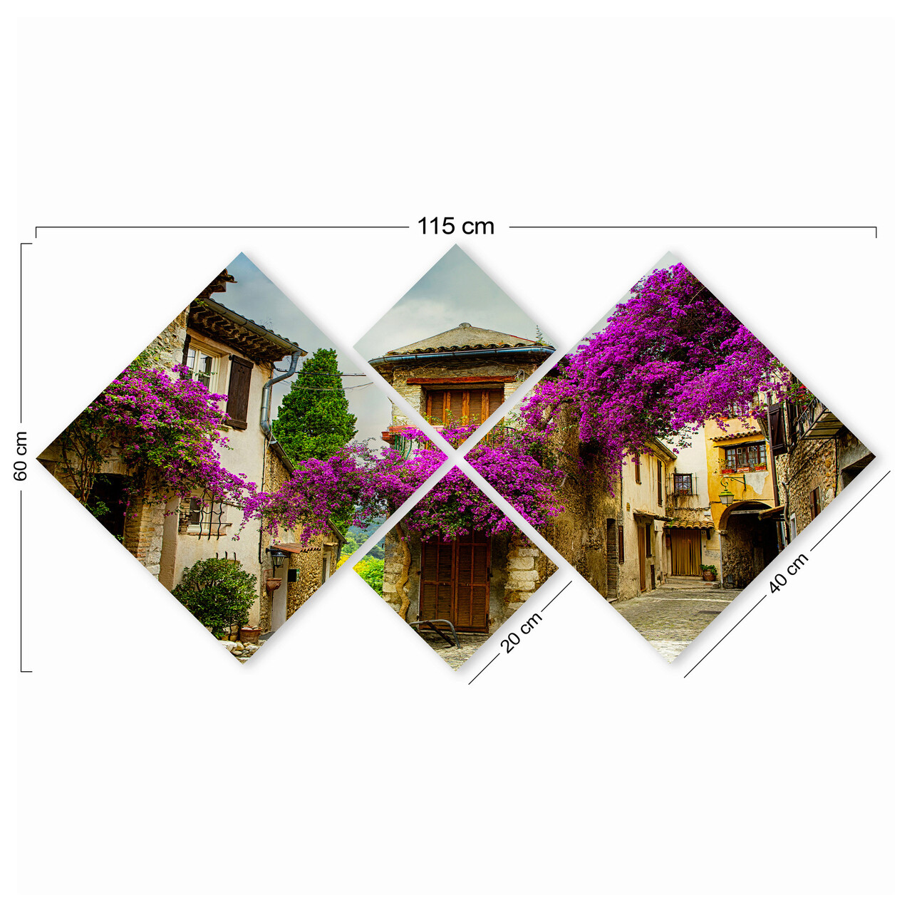Set 4 tablouri decorative, 4MDF145666070, MDF, Imprimat UV, Multicolor - 2 | YEO
