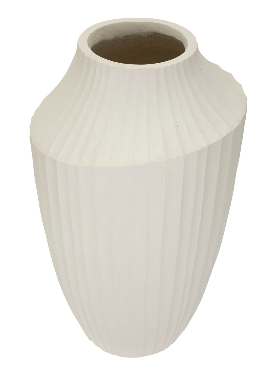 Vaza decorativa Ice, Mauro Ferretti, 28.5x50.5 cm, oxid de magneziu, crem