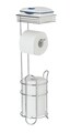 Suport pentru hartie igienica si perie toaleta Roll, Wenko, 16x18x59 cm, metal, argintiu