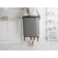 Cos de gunoi cu soft touch, Brabantia, Bo Touch Mineral, 60 L, 31.2x54.5x81.5 cm, otel, gri