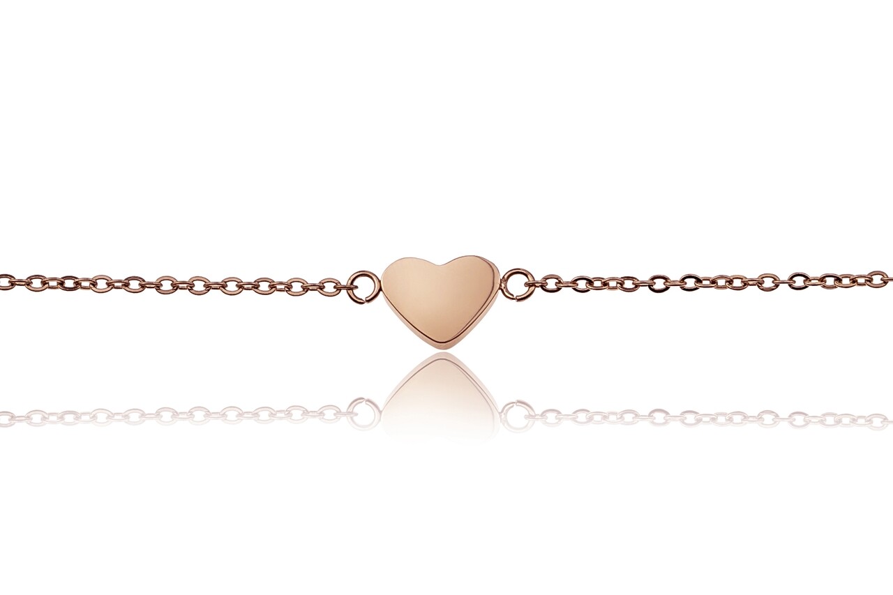 Bratara, Emily Westwood, Rose Gold Heart, Inox, Auriu