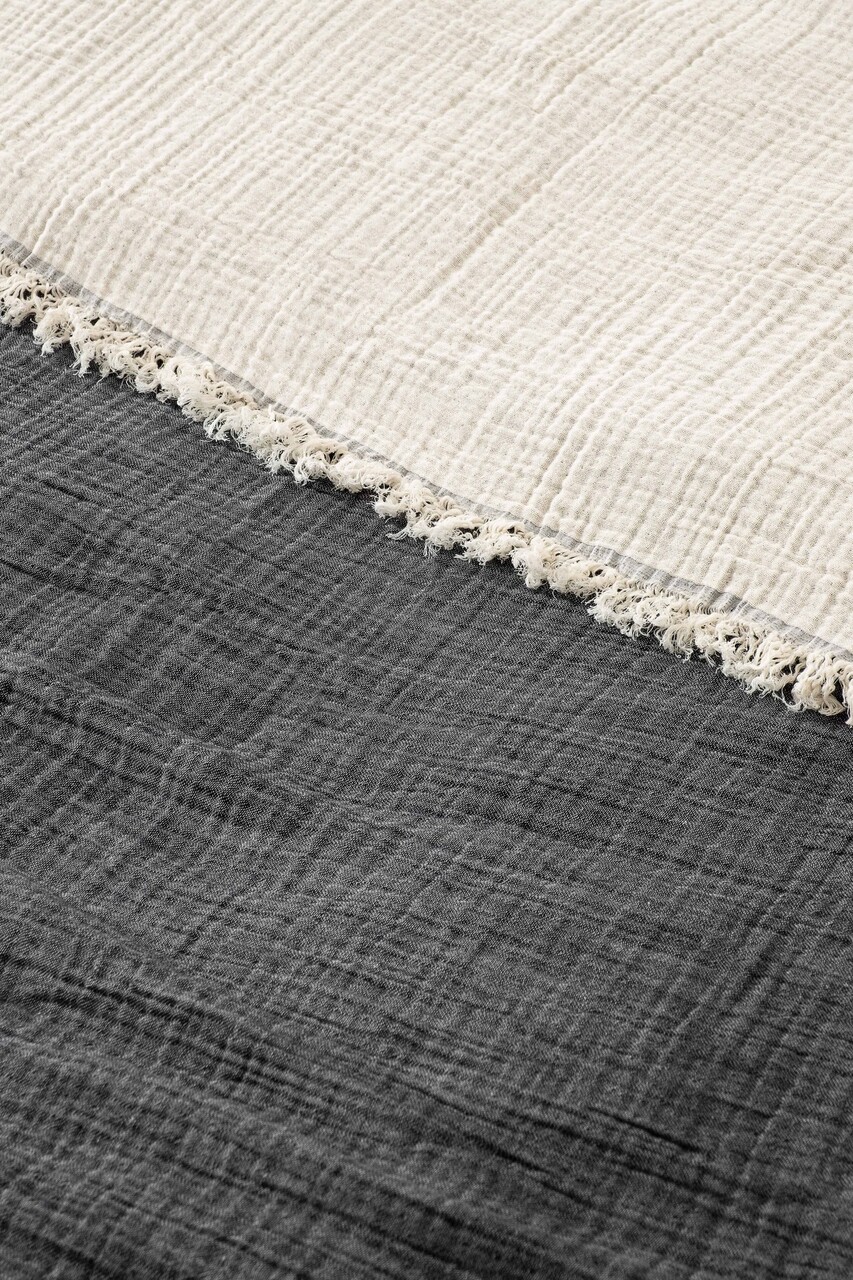Cuvertura matlasata dubla, Muslin - Anthracite, DC Home, Bumbac