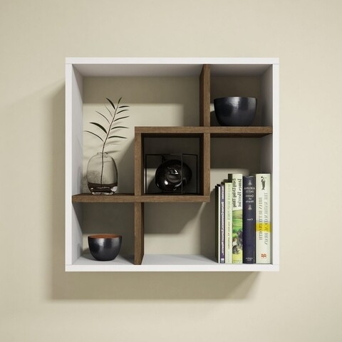 Raft pentru perete Bellini, Puqa Design, 60x20x60 cm, alb/aluna