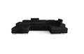 Coltar extensibil dreapta 6 locuri ELTAP, Rod-57, Rodrigo, 345x202x90 cm, lemn/poliester, negru