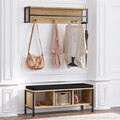 Set cuier si pantofar Shana, Elegance, 100x35x43 cm / 100x20x24 cm, PAL, natural/negru