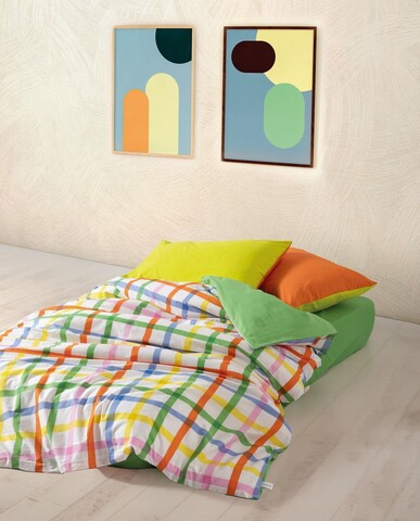 Lenjerie de pat dubla, Hype - Green, Cozy Home, Bumbac Ranforce