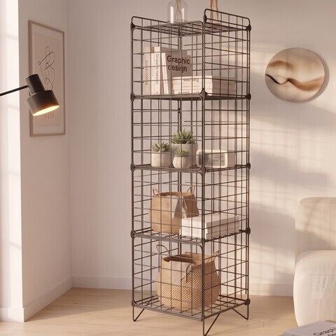 Corp biblioteca, Hanah Home, Altun, 36x135x33 cm, Negru