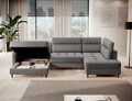 Coltar extensibil stanga 4 locuri ELTAP, LT-03TOS, Berrto, 306x165x100 cm, lemn/poliester, gri inchis