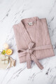 Halat de baie unisex, DC Home, Kimono, Bumbac, Roz pudra