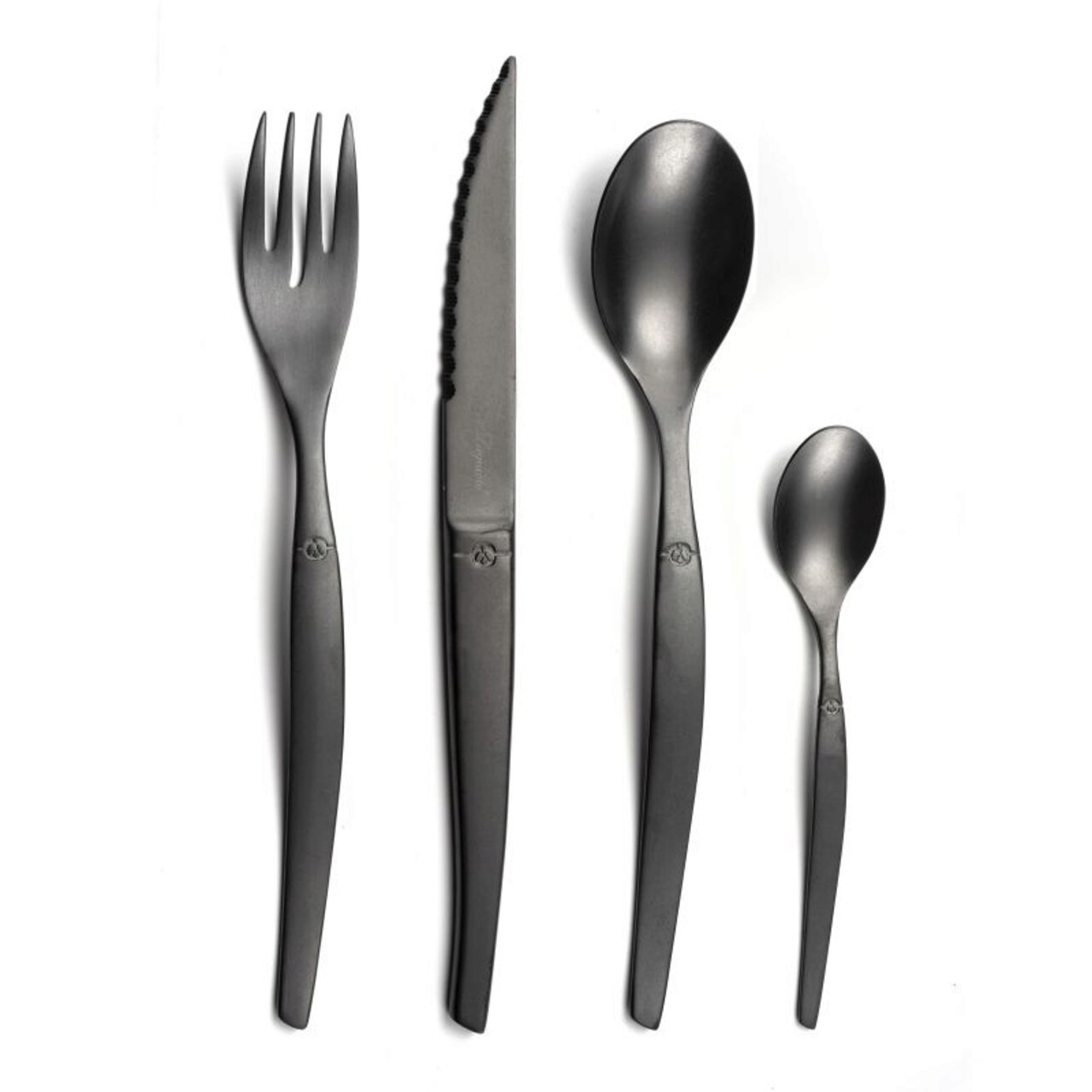 Set Tacamuri, 16 Piese, Lou Laguiole, Jet Vintage, Inox, Negru