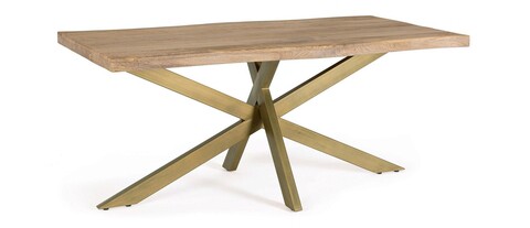 Masa Jaidev, Bizzotto, 175x90x77 cm, otel/lemn de mango, design unicat