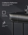 Bancheta Vasagle Ekho, 120 x 40 x 45 cm, max 300 kg, piele ecologica/otel, negru