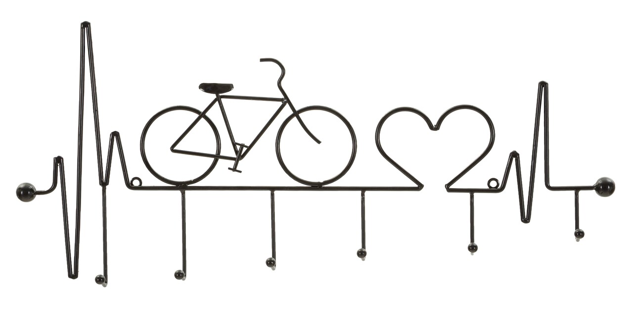 Cuier de perete, Mauro Ferretti, Bicycle, 59x3.2x26.5 cm, metal, negru - imagine 2