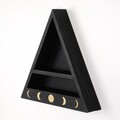 Raft de perete, Evila Originals, Cry001-S, 30x30x6 cm, Lemn masiv, Negru