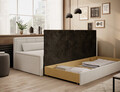 Canapea extensibila brat dreapta 3 locuri, ELTAP, Fulgeo, 214x82x77 cm, lemn/catifea din poliester, alb