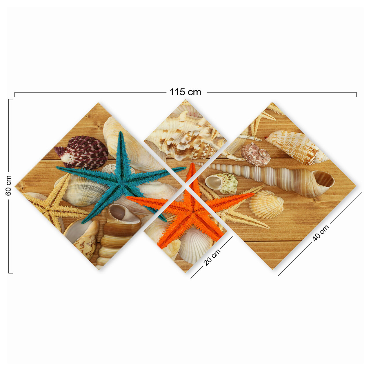 Set 4 tablouri decorative, 4MDF293204606, MDF, Imprimat UV, Multicolor
