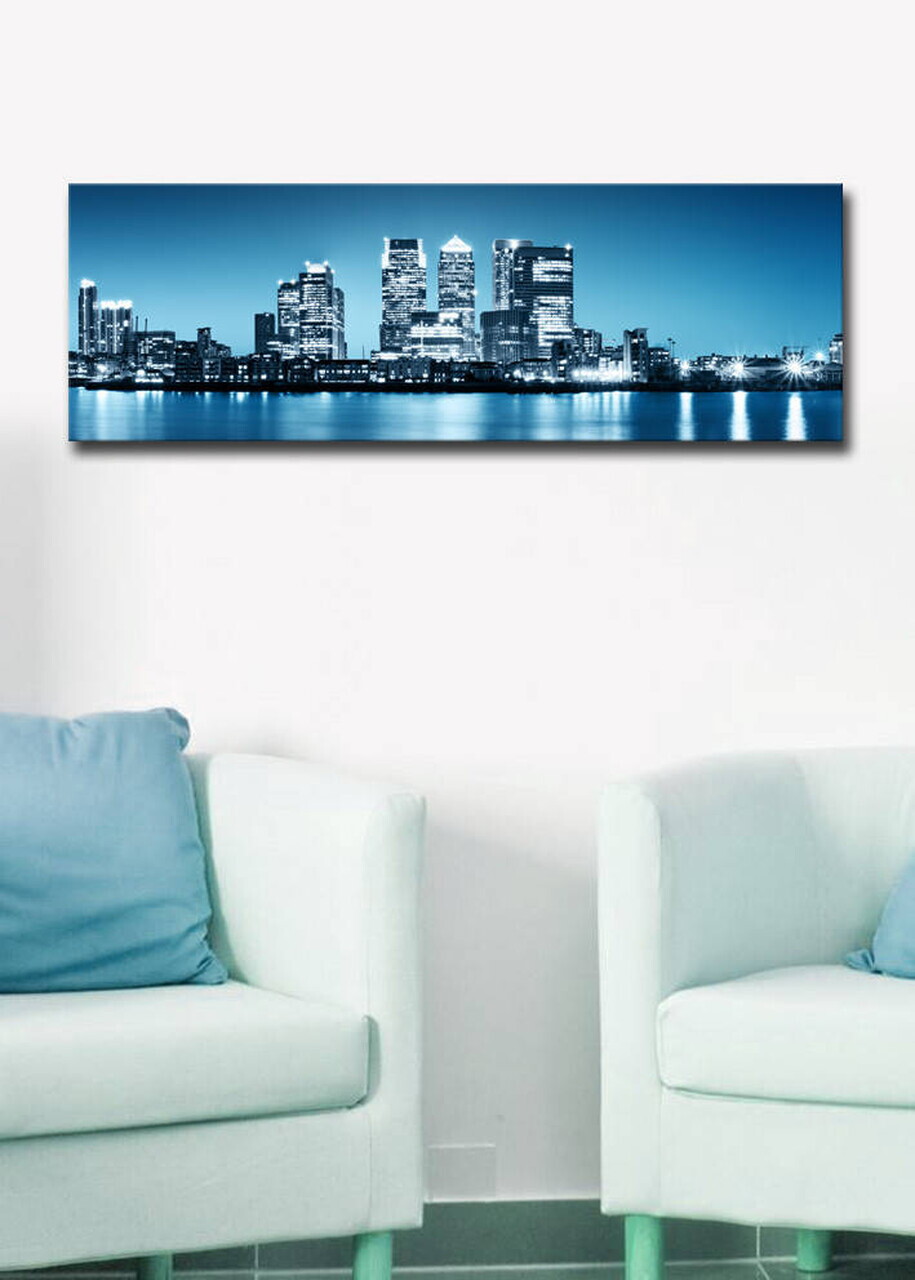 Tablou decorativ cu lumina LED, 3090DACT-4, PÂNZĂ DIN PIELE ÎNTOARSĂ, 30 x 90 cm, Multicolor — imaginea 2