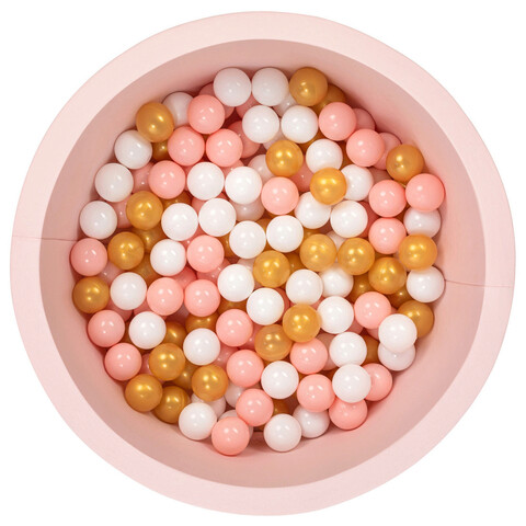 Piscina cu bile, Bubble Pops v12, 150 bile, Ø85 x 30 cm, bumbac/plastic, roz