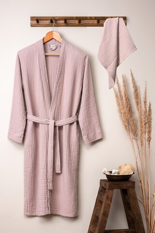 Set halate de baie, DC Home, Kimono, Bumbac, Roz pudra