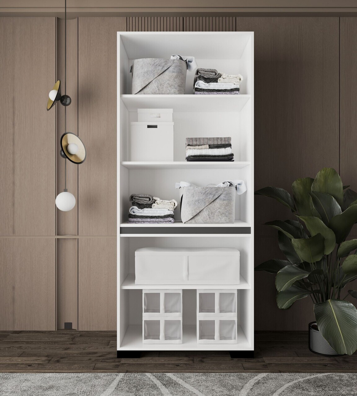Dulap pentru haine, Hanah Home, Floransa Star 90, 90x210x52 cm, PAL MELAMINAT, Alb — imaginea 3