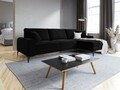Coltar dreapta, Madara, Mazzini Sofas, 5 locuri, black legs, 254x182x90 cm, catifea, negru