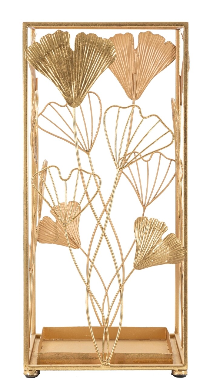 Suport pentru umbrele Gold Leaf, Mauro Ferretti, 22.5x22.5x48.5 cm, fier, auriu - 2 | YEO