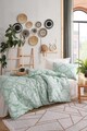 Lenjerie de pat pentru o persoana, Post - Water Green, Eponj Home, 65% bumbac/35% poliester