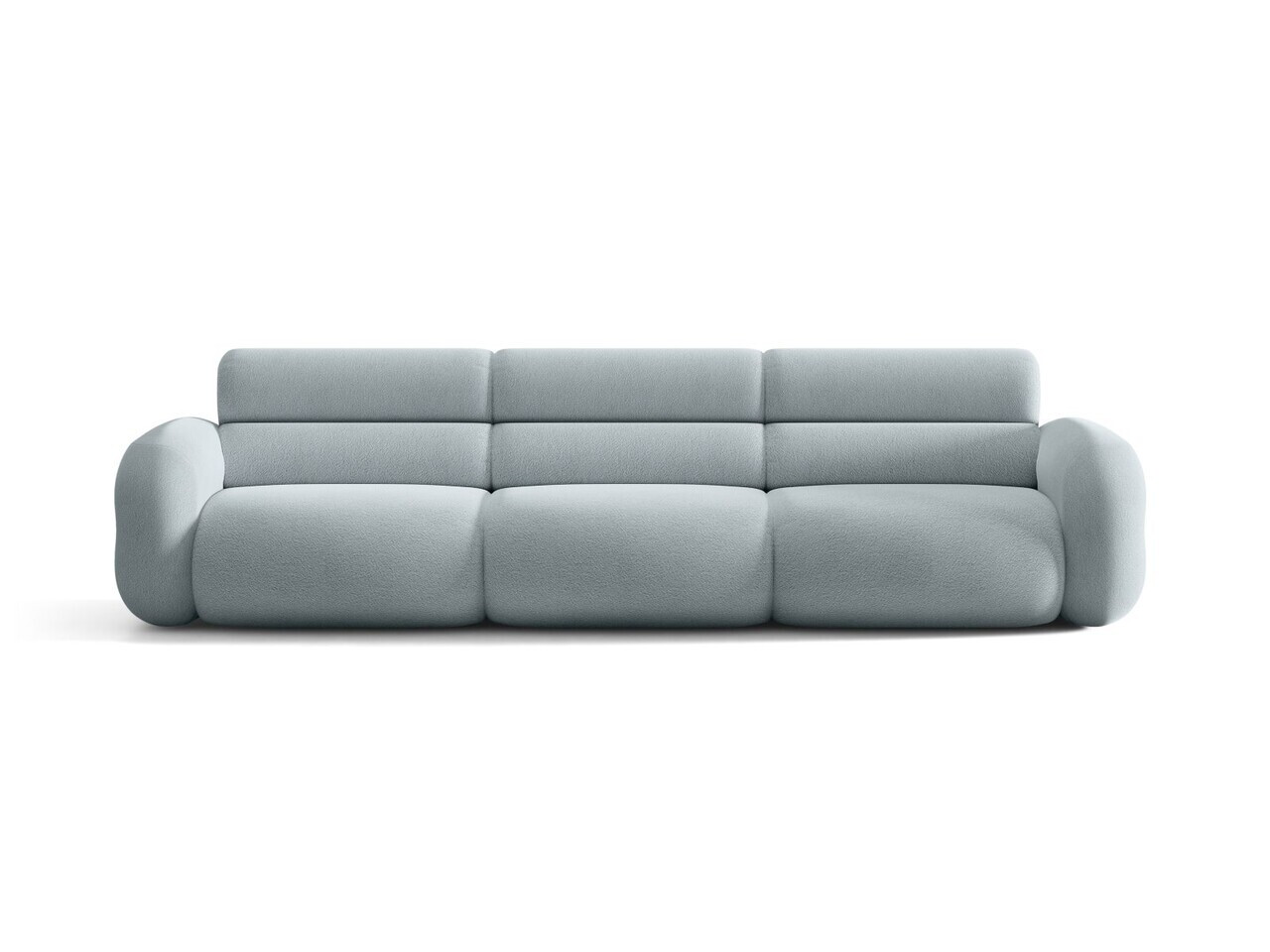 Canapea 4 locuri, Neo, Micadoni Home, 305x100x83 cm, tesatura Boucle, albastru deschis
