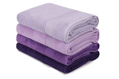 Set 4 prosoape de baie 801, beverly hills polo club, 70x140 cm, bumbac, lila