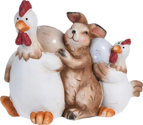 Decoratiune Chicken&Bunny&Chick, 13x8x18 cm, ceramica, multicolor Excellent Houseware imagine 2022 by aka-home.ro