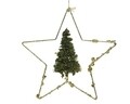Decoratiune Star w tree, Decoris, 30x6 cm, metal, verde/auriu