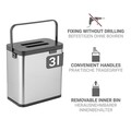 Cos de gunoi Colin, Wenko, 20.5x12.5x21 cm, inox/ABS/polipropilena, argintiu/negru