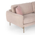 Canapea extensibila cu 3 locuri, Ndesign, 291NDS1329, Lemn, Roz pudra