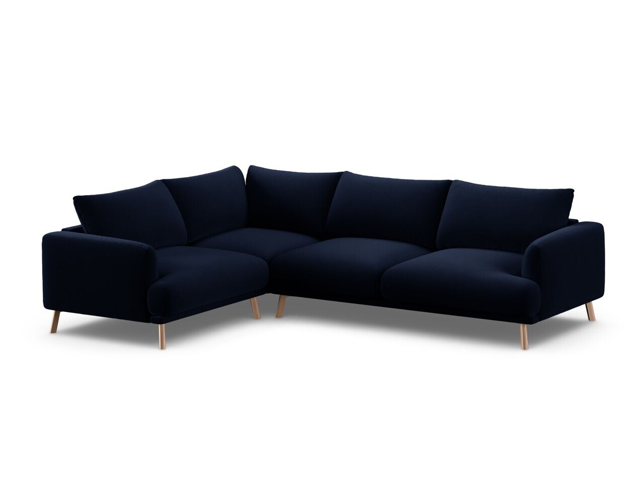 Coltar stanga 4 locuri, Naomi, Micadoni Home, 280x195x75 cm, catifea, albastru regal — imaginea 5