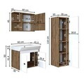 Set Dulap de Baie cu Chiuvetă și Oglindă (3 Piese), Hanah Home, 2870, PAL MELAMINAT, Pin Atlantic / Alb