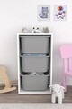Dulap multifunctional, Estella, Bronz 3D, Alb/Gri