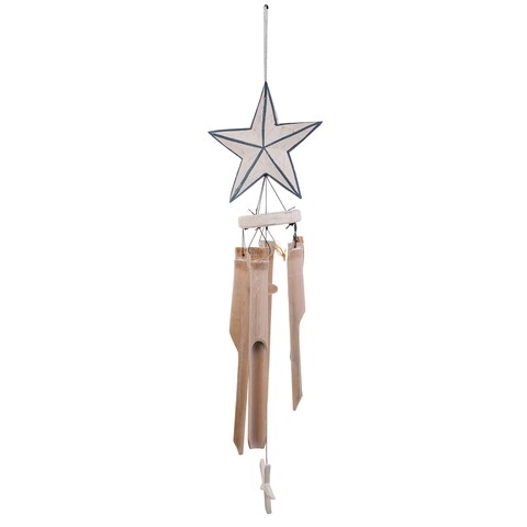 Clopotei de vant, Starfish, Creaciones Meng, 19x65 cm, bambus/arbore de matase