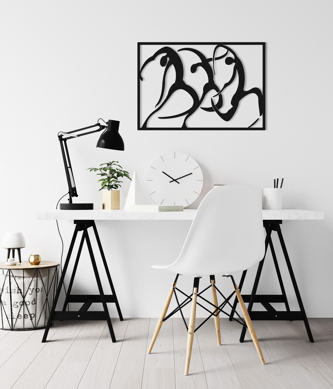 Decoratiune de perete, RT-AWD-023, Dimensiuni: 58,5 x 41 cm, Negru — imaginea 2