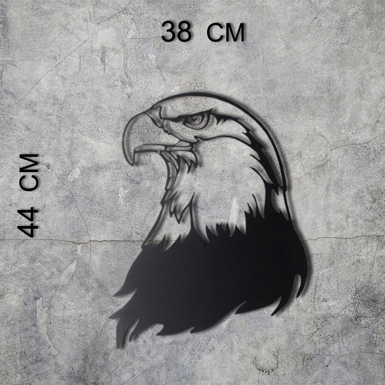 Decoratiune de perete, Noble Eagle, Metal, Dimensiune: 38 x 44 cm, Negru - 2 | YEO