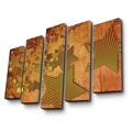 Set 5 tablouri decorative, 5PATK-200, Canvas, 19 x 70 cm, Multicolor